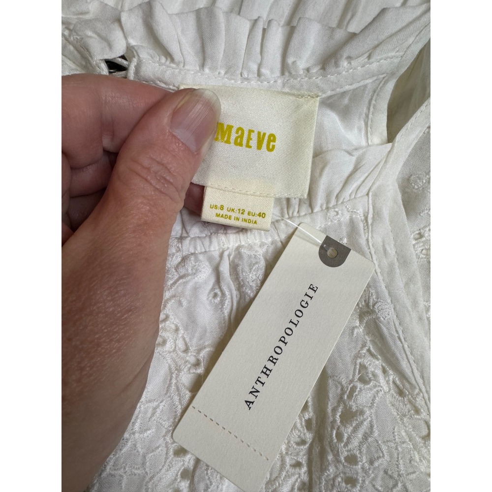 Anthropologie Eyelet Dress NWT Women's 8 Cottagecore Boho Maeve Festival Lace - Picture 5 of 13